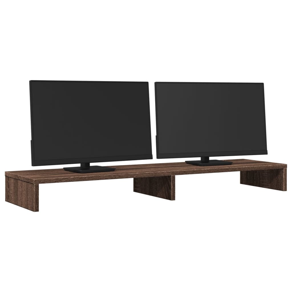 Vidaxxl monitor stand 100x27x10 cm engineered wood brown oak