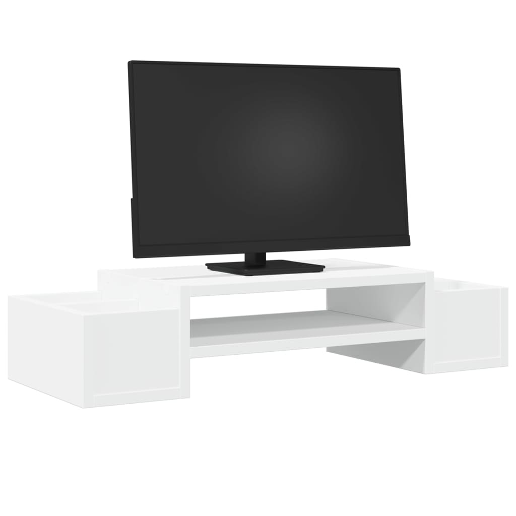 Supporto per monitor Vidaxxl con spazio di archiviazione 70x27x15 cm rifinito in legno bianco