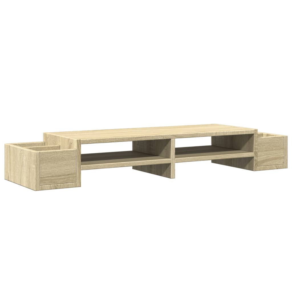 Vidaxxl supporto per monitor spazio di archiviazione 100x27x15 cm in legno rovere Sonoma