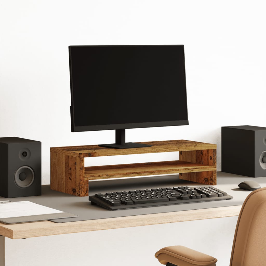 VIDAXL Monitor Standard 54x22x15 cm Old Wood Coloted Old Wood