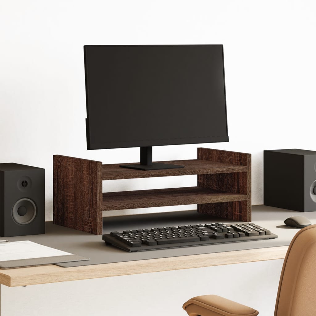 Vidaxl Monitor Standard 50x27x20 cm verarbeiteter Holzbraune -Eiche gefärbt