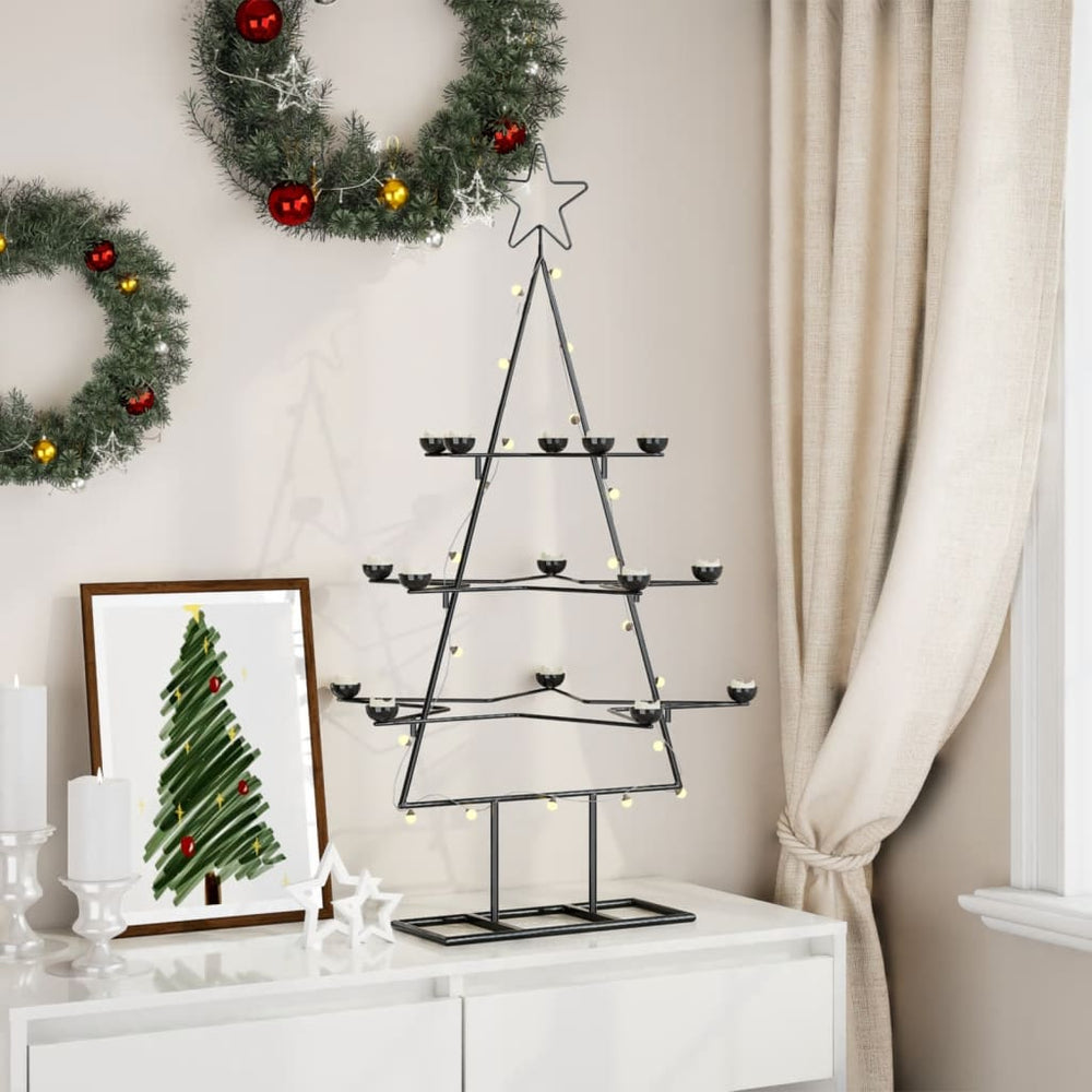Vidaxl juledekoration juletræ 105 cm metal sort