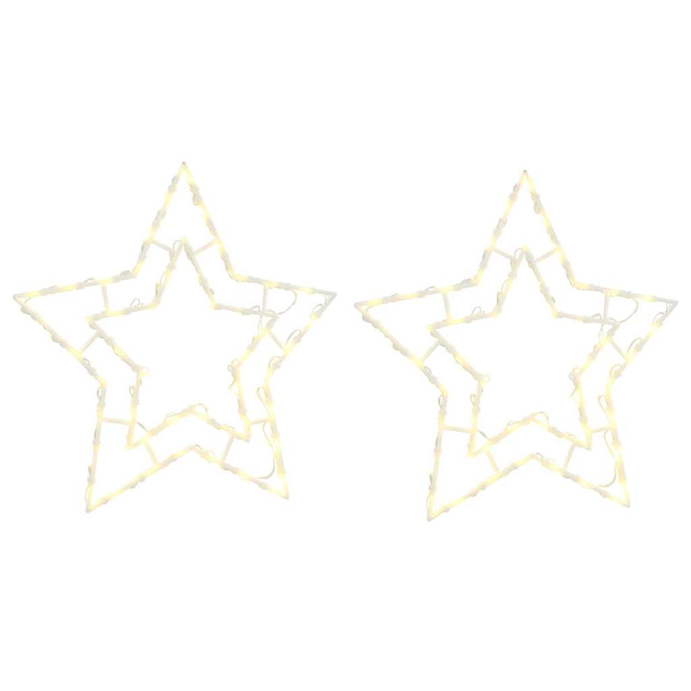 Vidaxl Chrëschtdag Luucht Star Silhouette 2 St 50 LEDS waarm wäiss