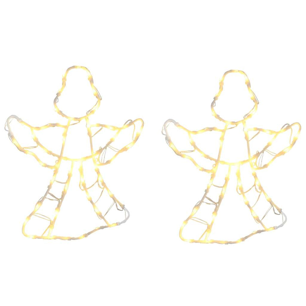 Vidaxl Lights Christmas Engel Silhouette 2 St 50 LEDS WHITE CHAUD