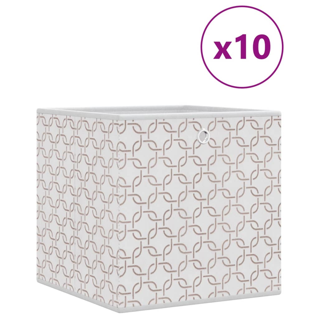 Vidaxx boîtes de rangement 10 pcs pliables 32x32x32 cm tissu non tissé crème