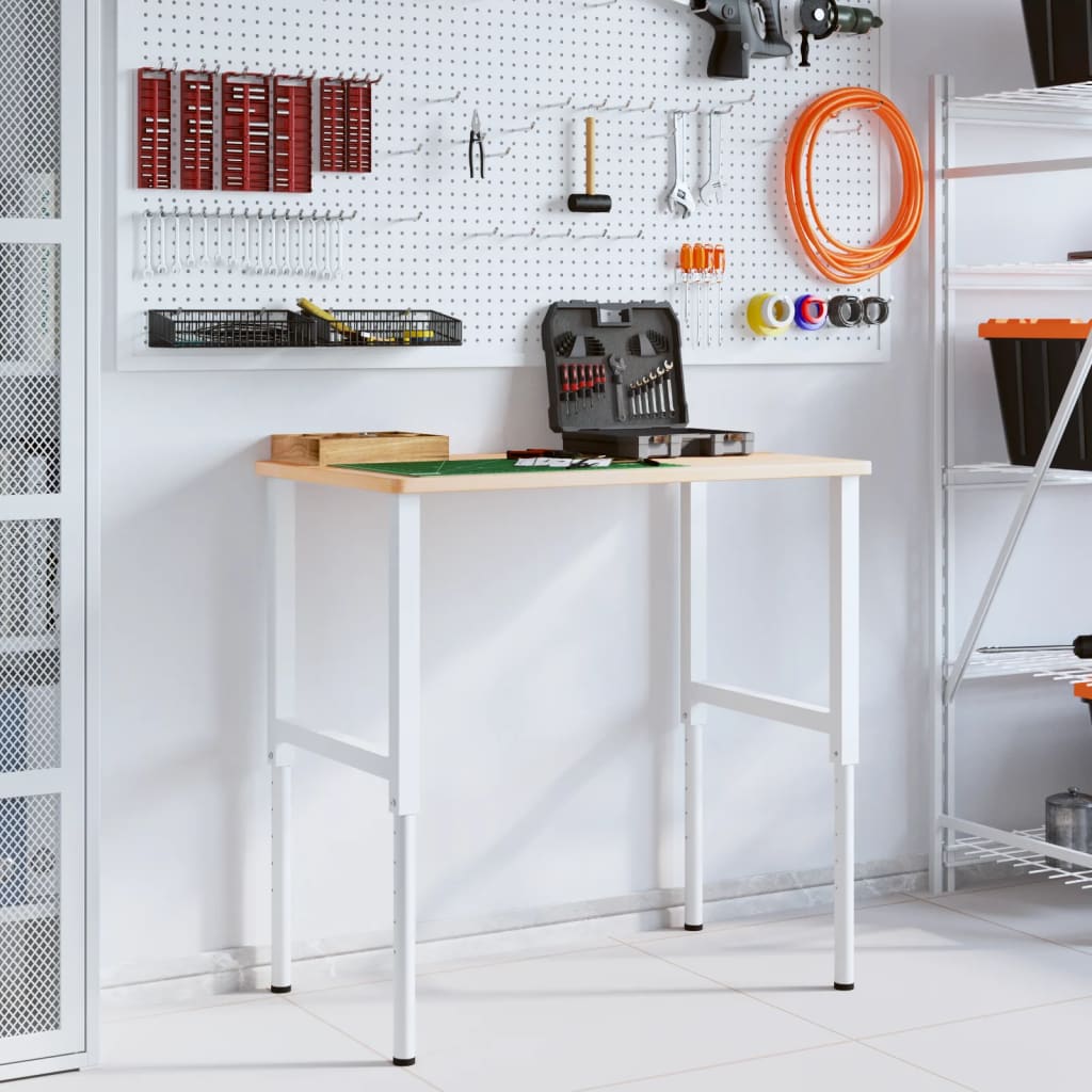 VidaXL rektangulär arbetsbänk 100x60x(71,5-98) cm massiv ek