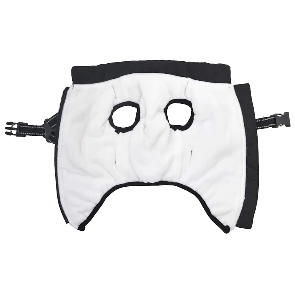 Vidaxxl šunų kailis su diržais, vandeniui atsparus šviesą atspindintis juodas l28