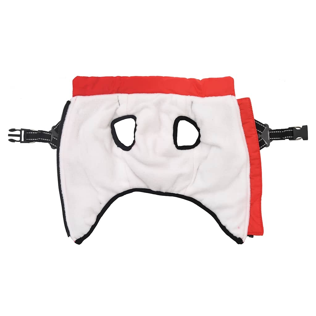 Vidaxxl hundefrakke med sele vandtæt reflekterende rød l36