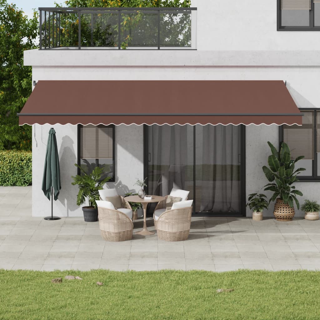 VidaXL Tenda da sole estensibile manualmente con LED 600x300 cm marrone