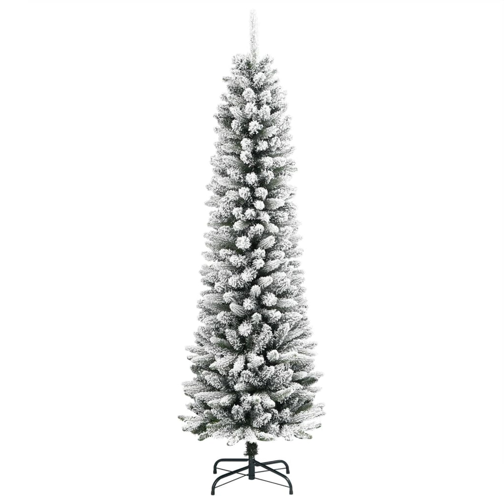 Vidaxl Kunstkerstboom med snö smal 120 cm PVC och PE
