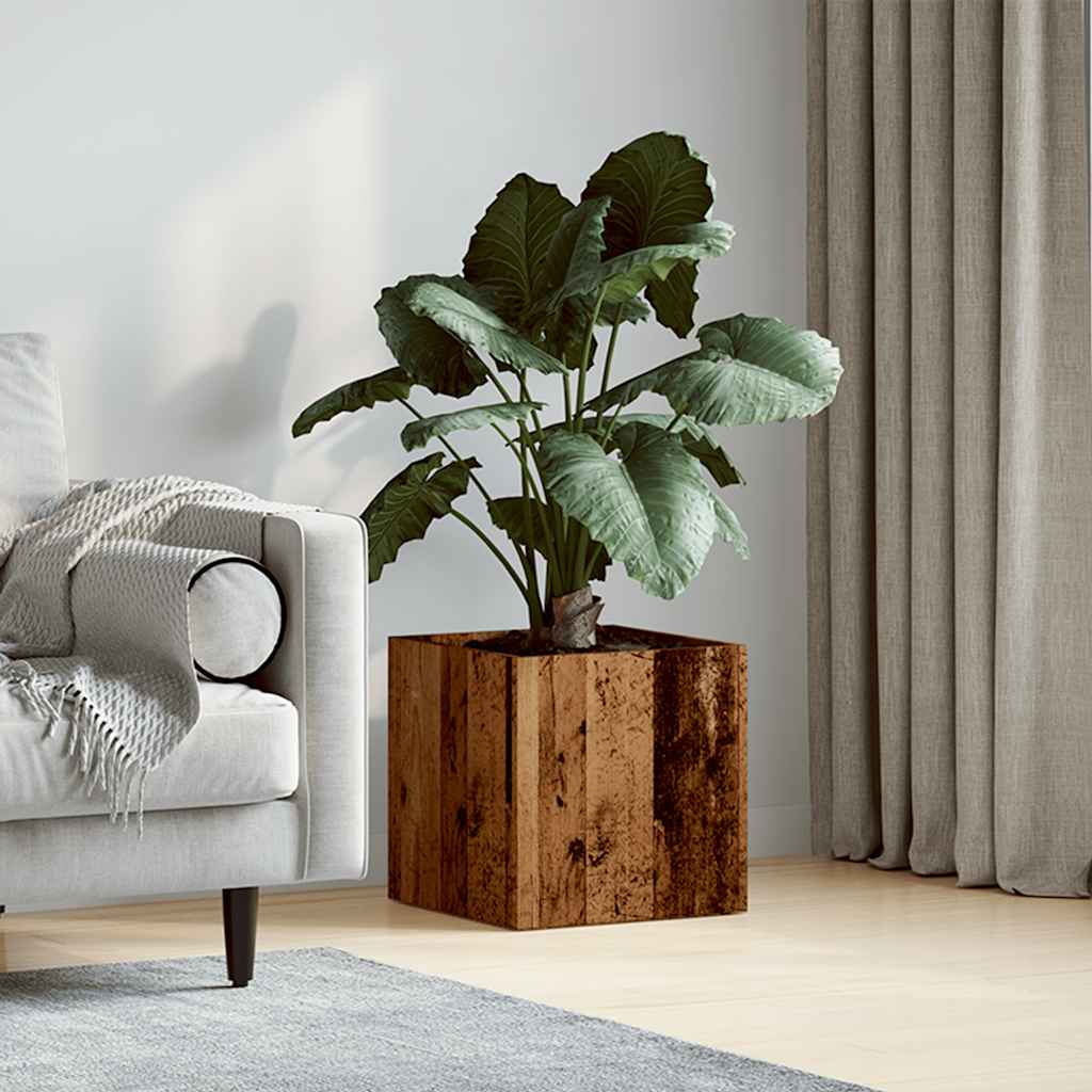 Vidaxxl planter 40x40x40 cm processed wood, old wood-colored