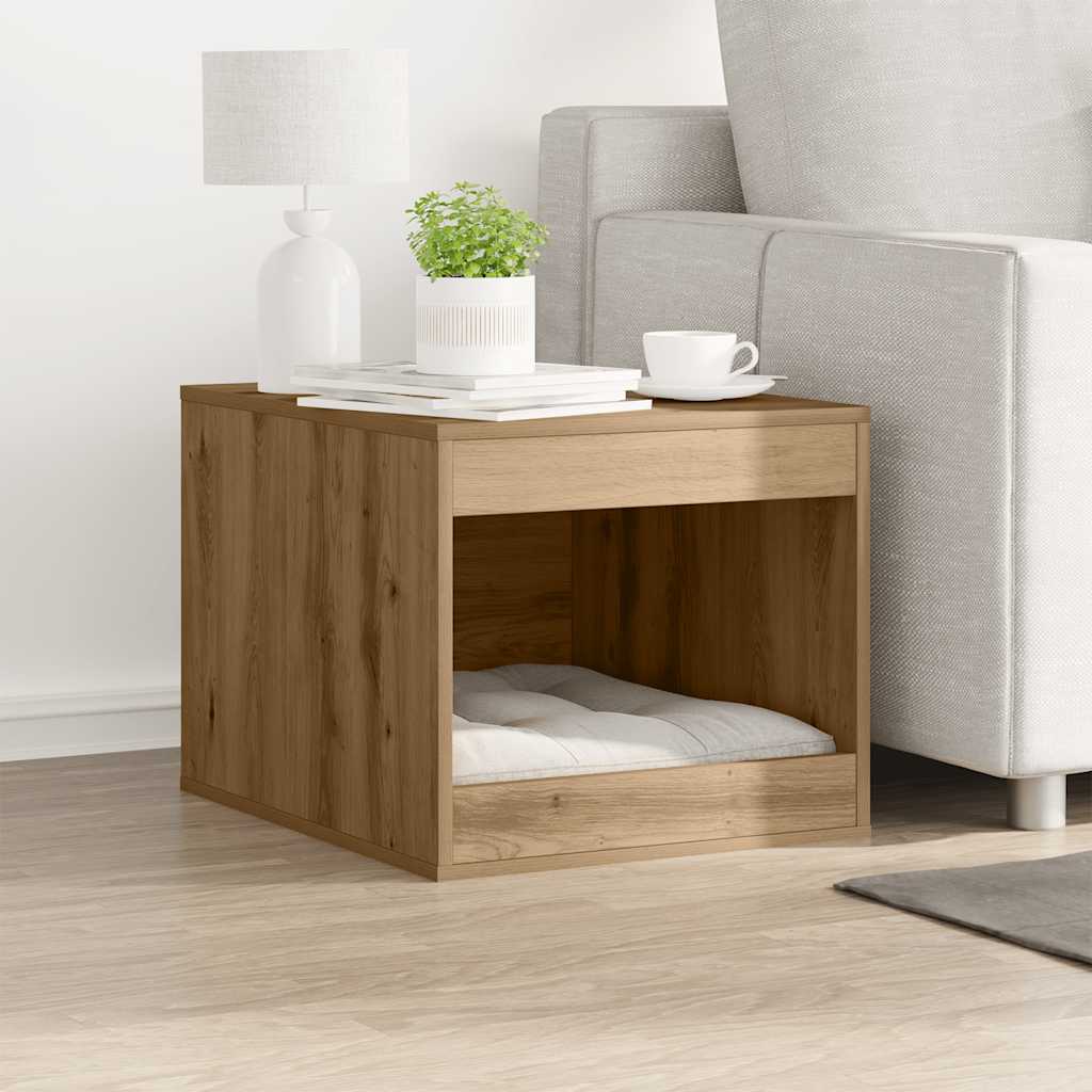 Mueble sanitario para gatos Vidaxxl 47x59x42 cm de madera elaborada artesanalmente color roble