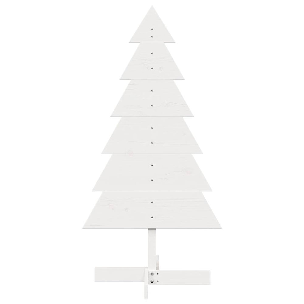 Vidaxl kerstdecoratie kerstboom 120 cm massief grenenhout wit