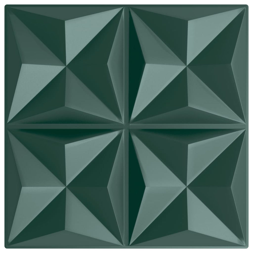 BIDAXL 48 ST Väggpaneler Origami 12 m² 50x50 cm Xps Green