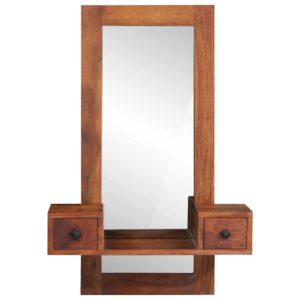 Vidaxx wall mirror with drawers 60x33x90 cm solid acacia wood