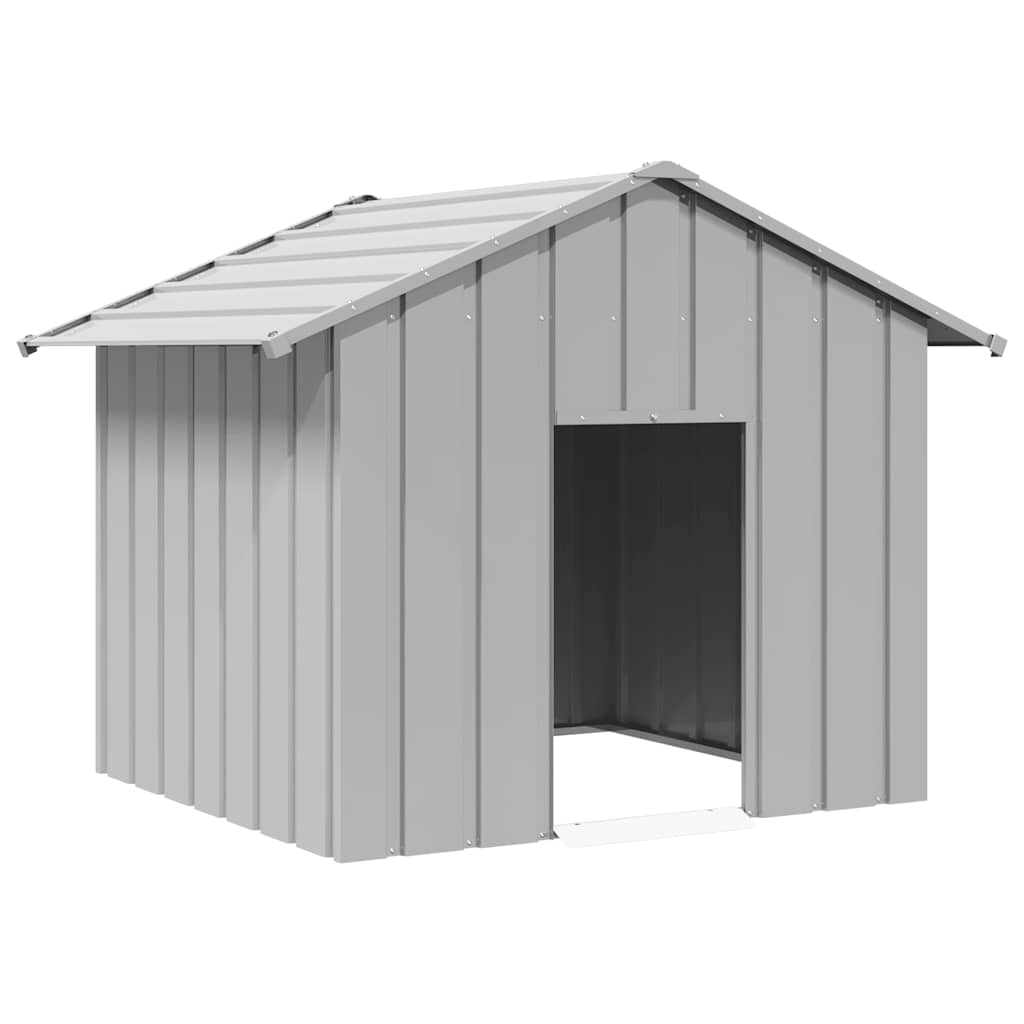 Casinha de cachorro Vidaxxl com telhado 131x101x102 cm aço galvanizado