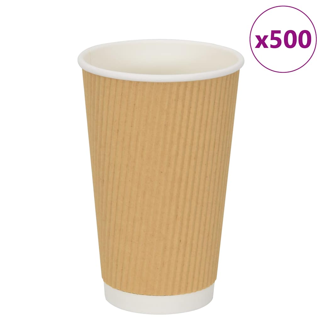 VidaXL paper coffee cups 500 pcs 16oz 400 ml brown