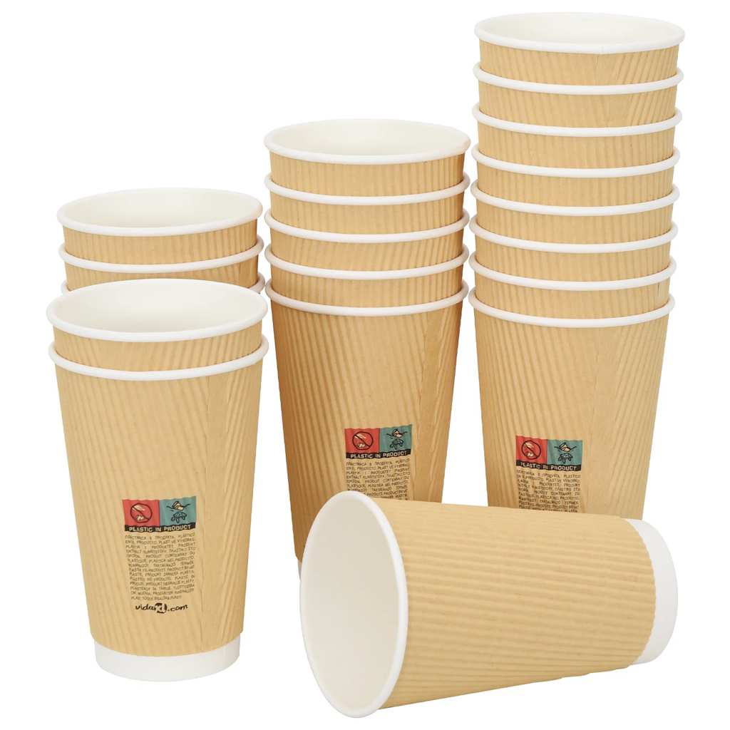 VidaXL paper coffee cups 500 pcs 16oz 400 ml brown
