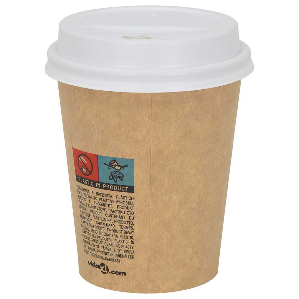 Vidaxl Papier Kaffee Tasse Lods Ø80 mm 8oz 1000 St Plastik weiß
