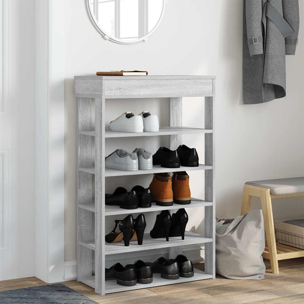 VidaXL skostativ 60x30x98 cm ferdig tregrå Sonoma