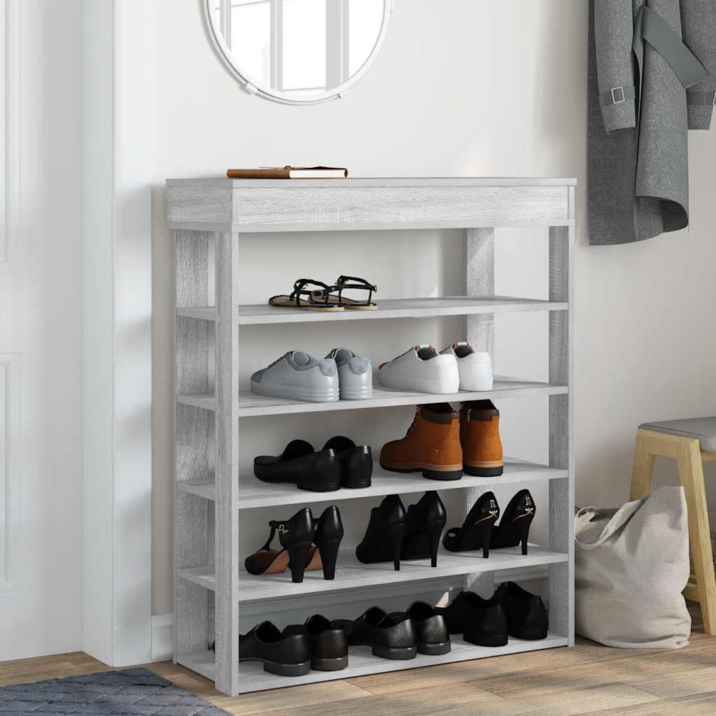 Vidaxx skostativ 80x30x98 cm bearbeidet tre grå sonoma