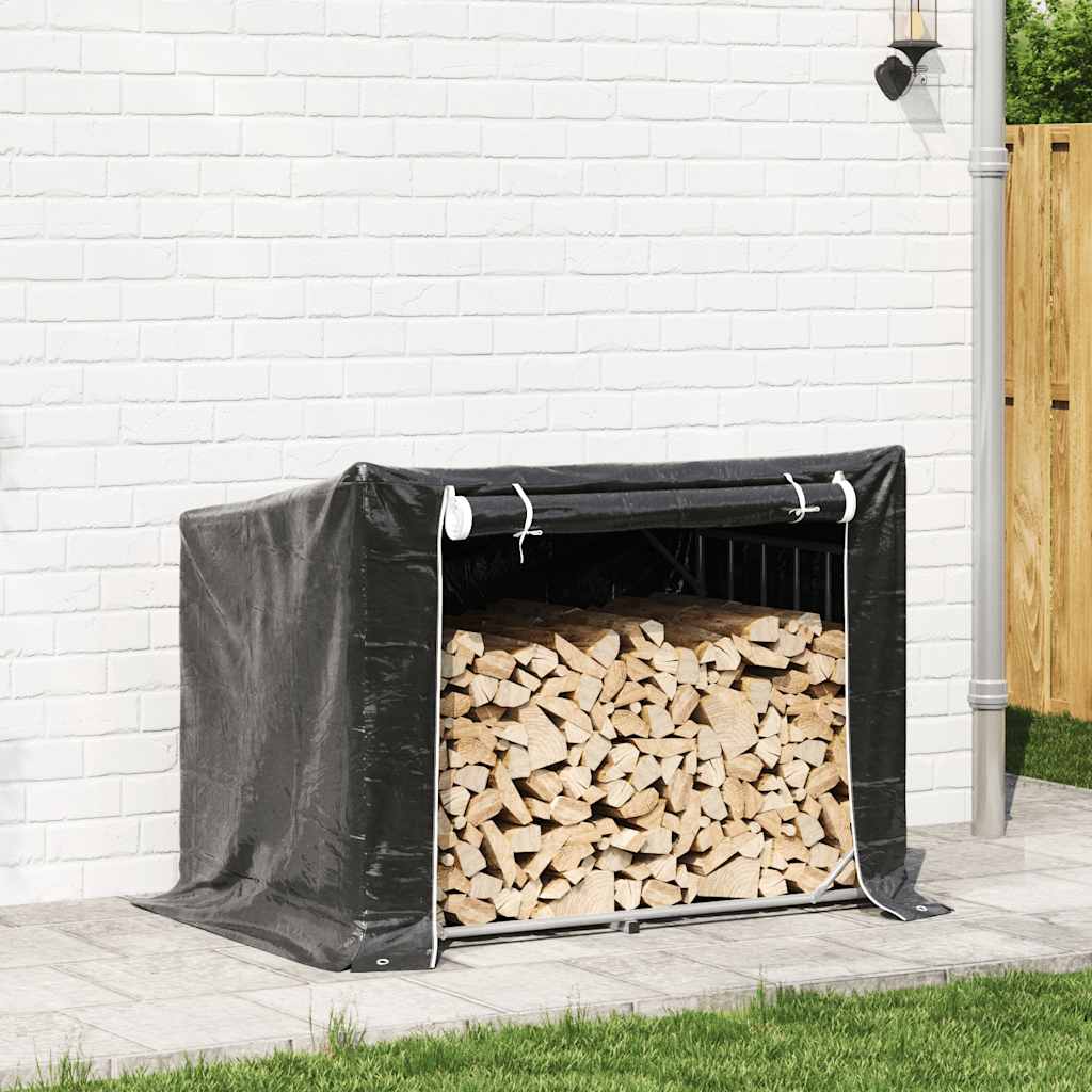 Vidaxx firewood rack with rain cover 150.5x100.5x110.5 cm steel