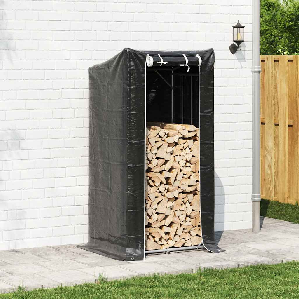 Vidaxx firewood rack with rain cover 100x80x200 cm galvanized steel