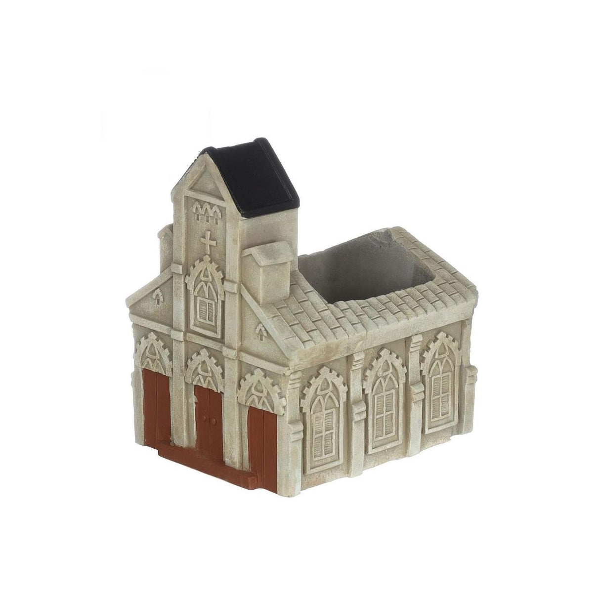 Ideas 4 seasons kerk bloempot 10,3x8,7xh.11,4cm crème