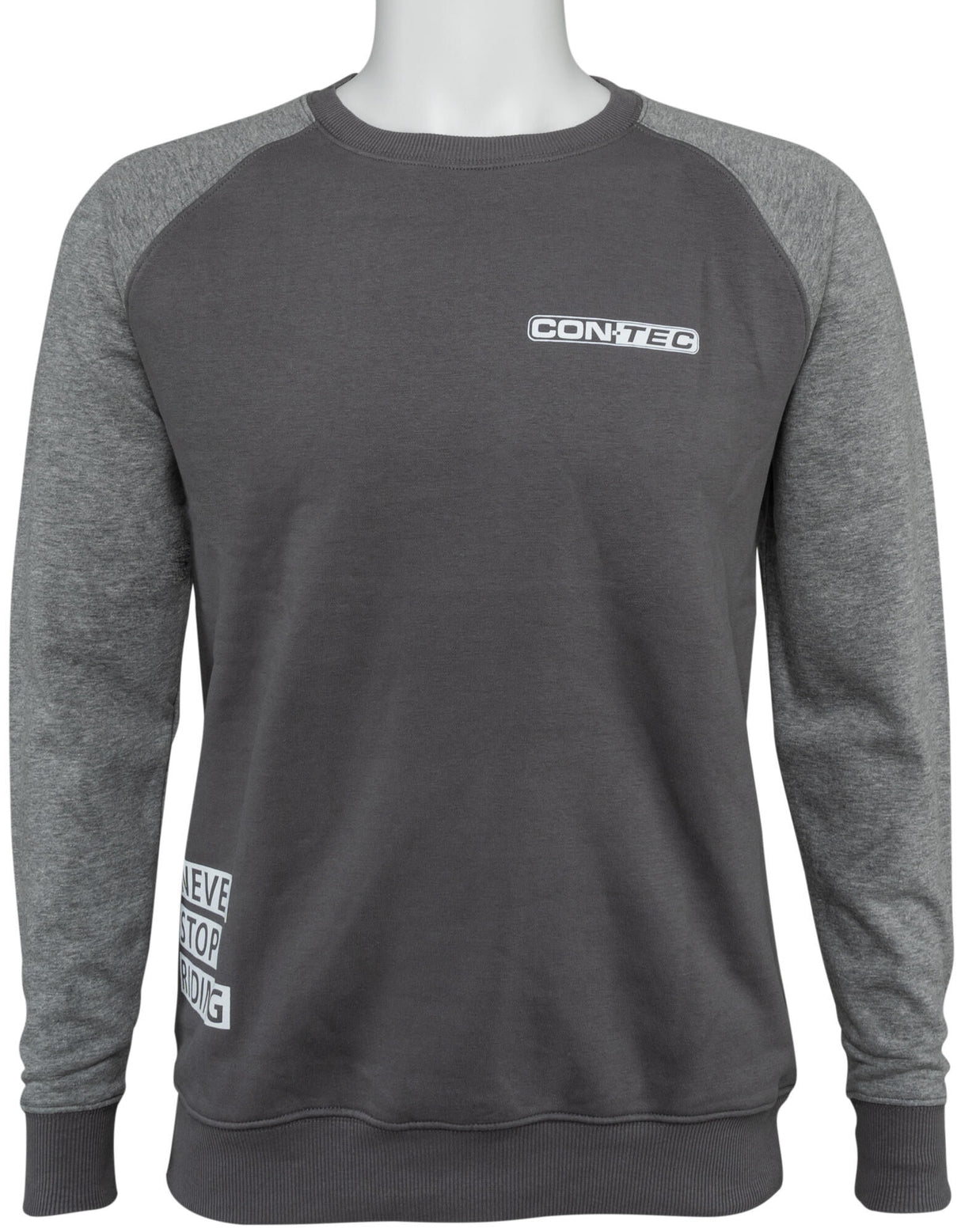 Contec sweatshirt with long sleeves never stop riding ct swaetshirt never stop riding size l black gray