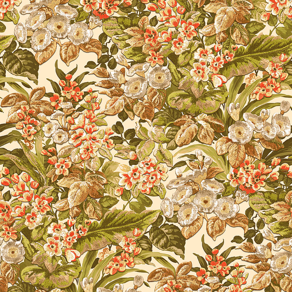 Dutch Wallcoverings Tapete Blumengrün