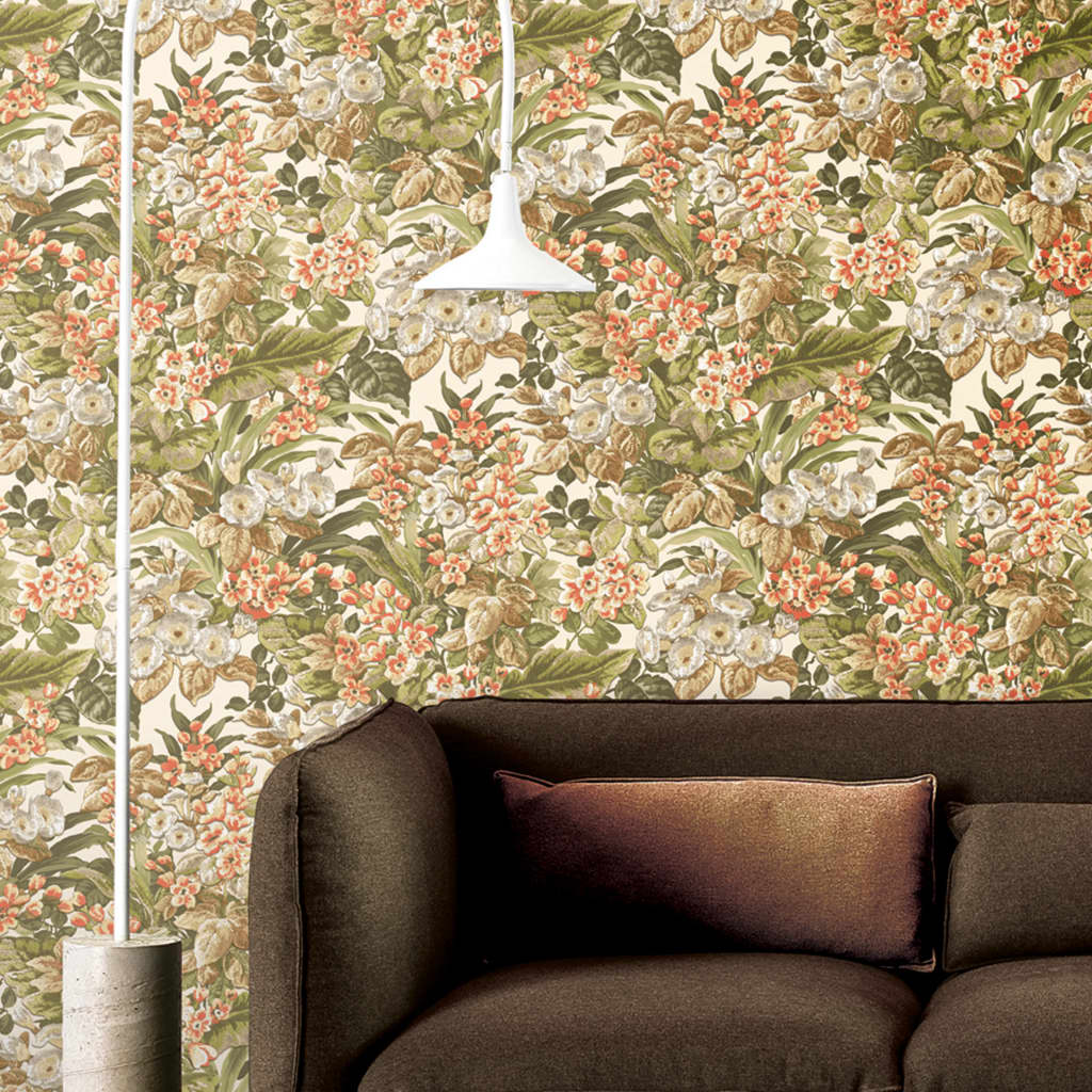 Dutch Wallcoverings Tapete Blumengrün