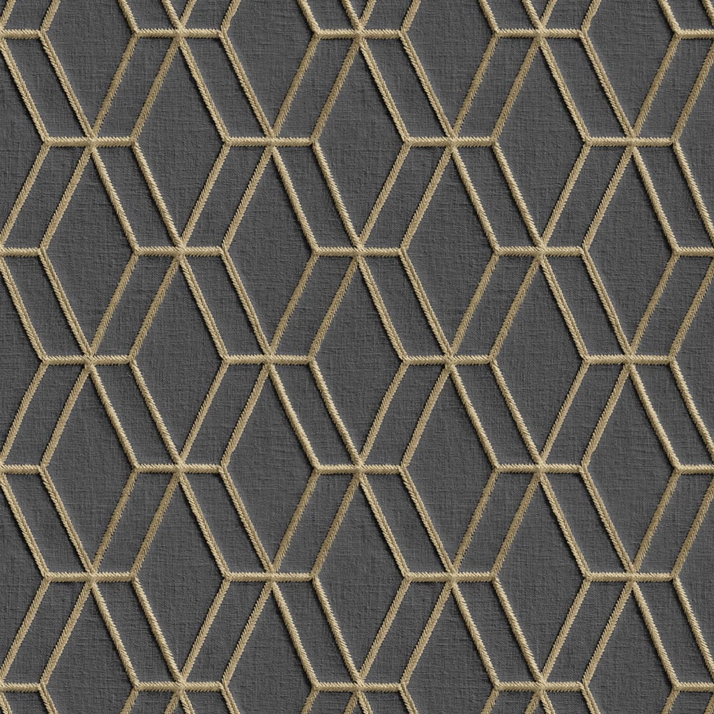 Dutch Wallcoverings Tapete sechseckig Schwarz und Gold