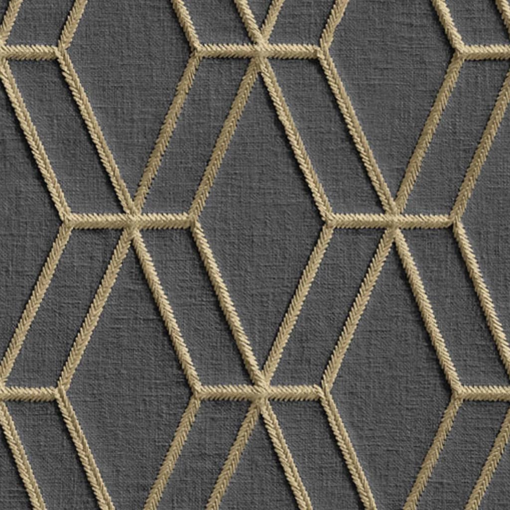 Dutch Wallcoverings Tapete sechseckig Schwarz und Gold