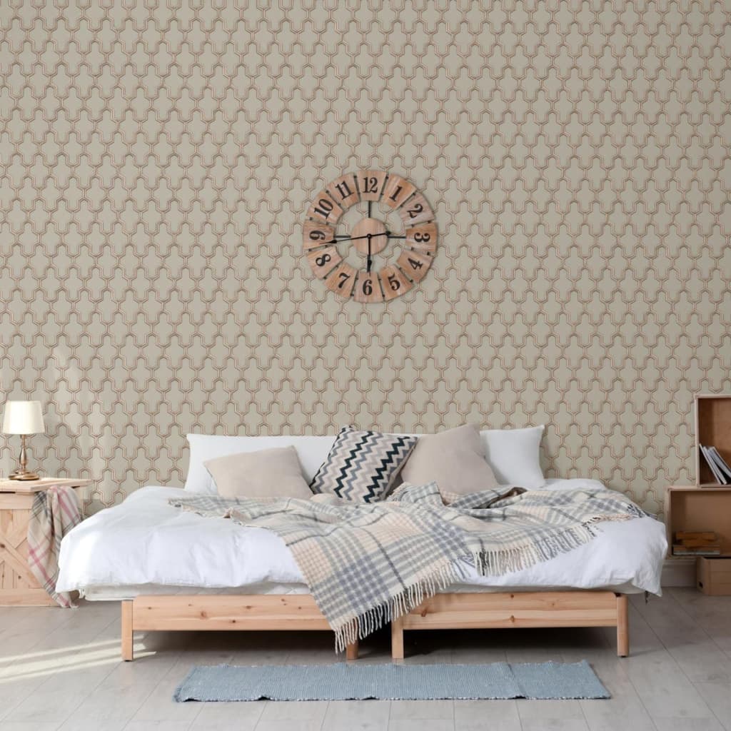 Dutch Wallcoverings Tapete mit geometrischem Muster in Gold und Grün