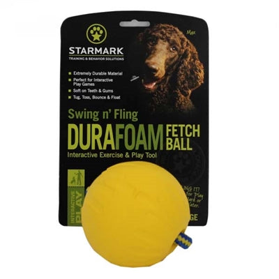 Starmark Swing 'n Fing Durafoam Fetch Ball ar chorda