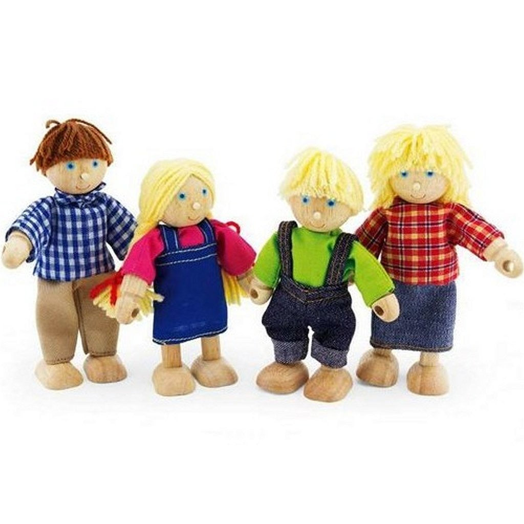 Pintoy wooden farmers family figures 4 pieces