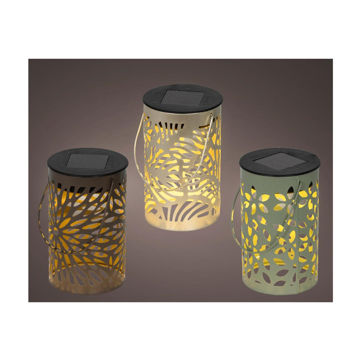 Lumineo solar lantaarn metaal ø8xh13cm