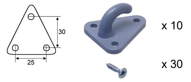 Valeryd tarpaulin hooks fastening 10pcs. f. cover net w. screw