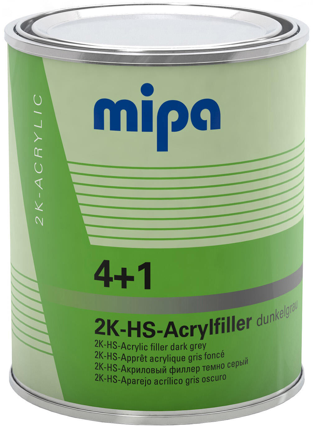 Mipa acrylic filler 4+1 hs 4+1 acrylic filter hs 1l dark gray