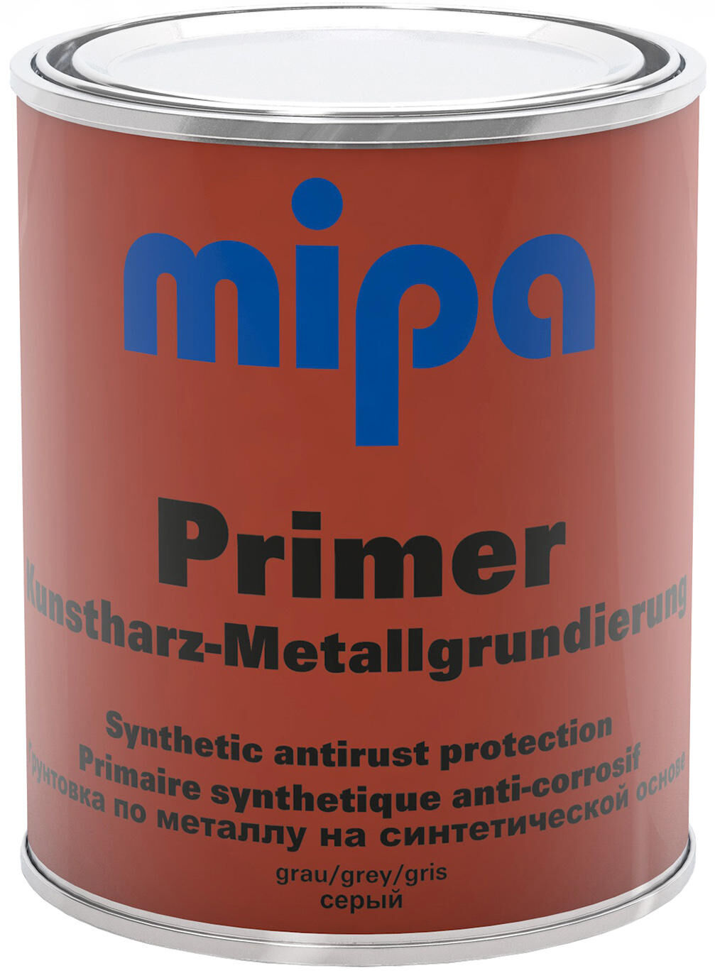 Mipa primer, chromate-free, Kh-zinc phosphate primer with good corrosion protection, 1 liter gray primer
