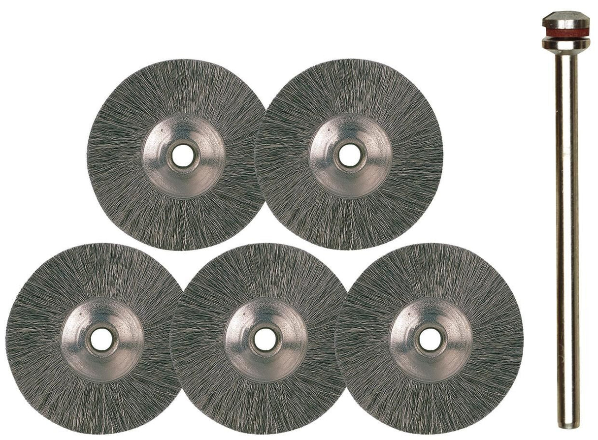 Proxxon brush wheel set round brush set steel d=22mm 5 pcs.