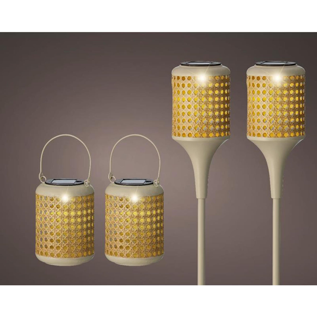 Lumineo led solar light ø10.5-h80cm 4- delig