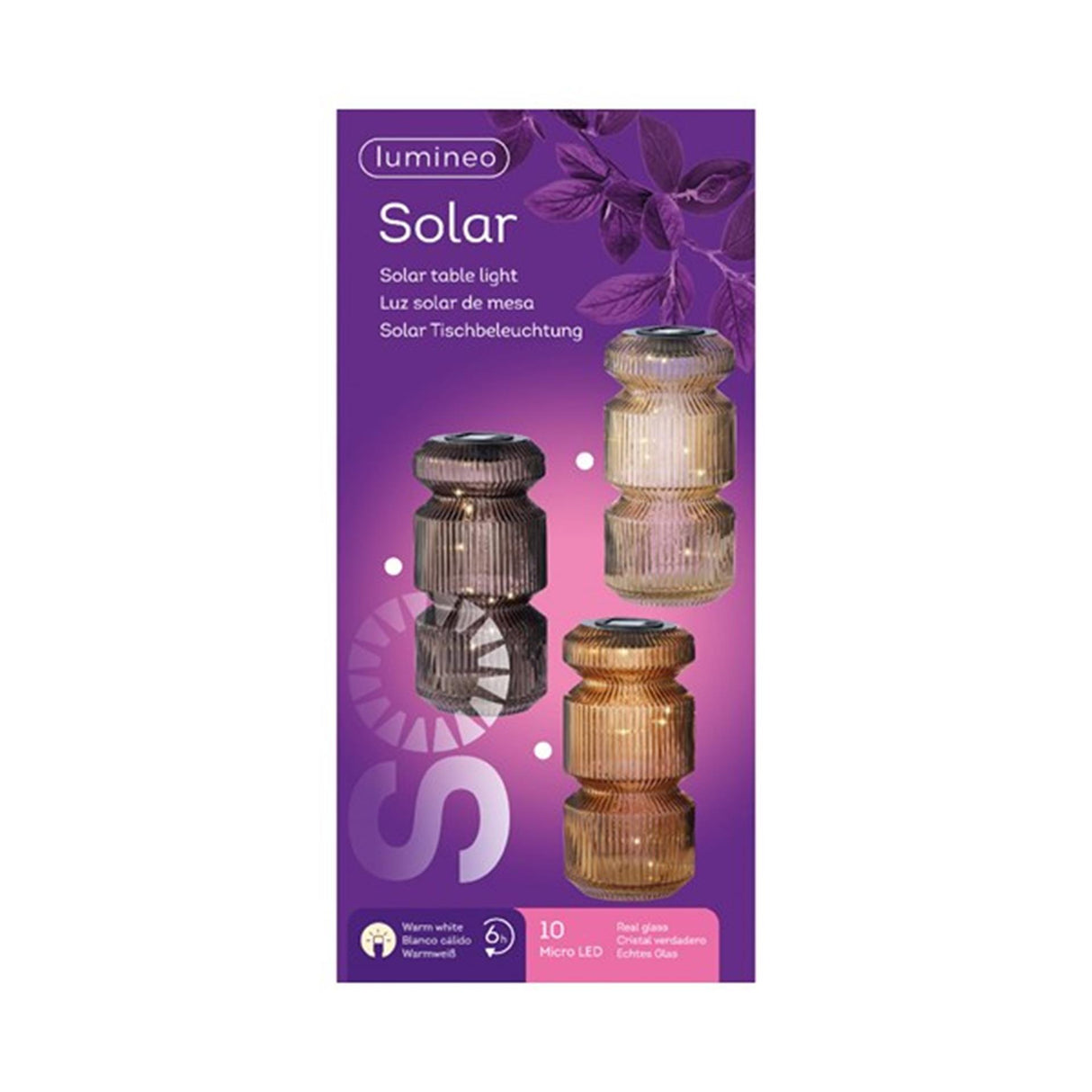 Lumineo led solar tafellamp ø12-h25cm