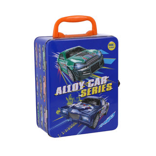 Speicherbox -Metall mit 2 Datman Freewheel -Autos