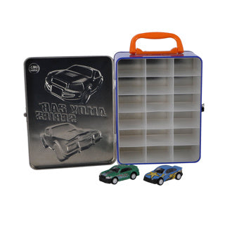 Speicherbox -Metall mit 2 Datman Freewheel -Autos