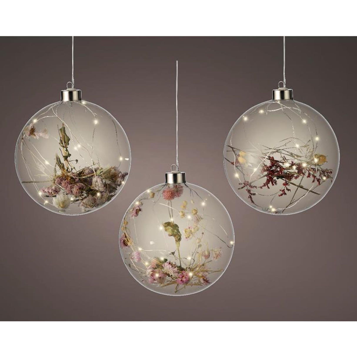 Lumineo led bol met bloemen ø14cm 15led