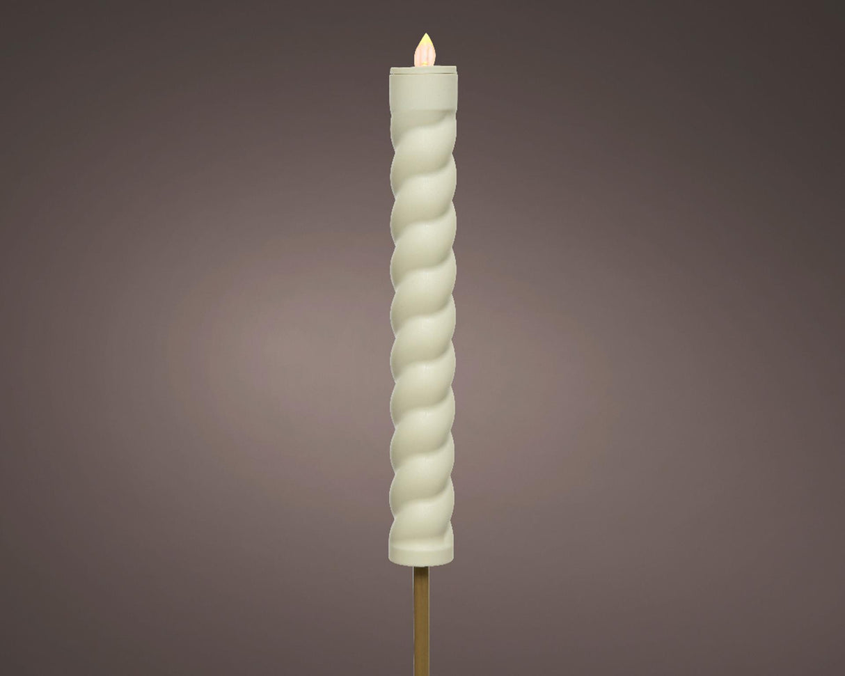 Lumineo solar fakkel swirl dia4-h90cm wit