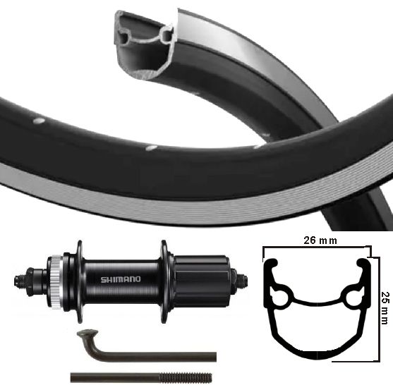 Kgs zadní kolo 28 palců (622) stratos black silver centerlock 8-10s