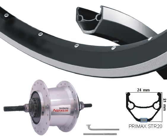 Kg bakhjul 28 tommer (622) svart sølv nexus 7 sølv