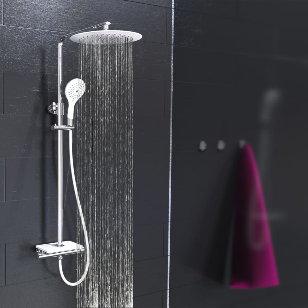 EISL Head shower set with thermostat tap Grande Vita Chrome White